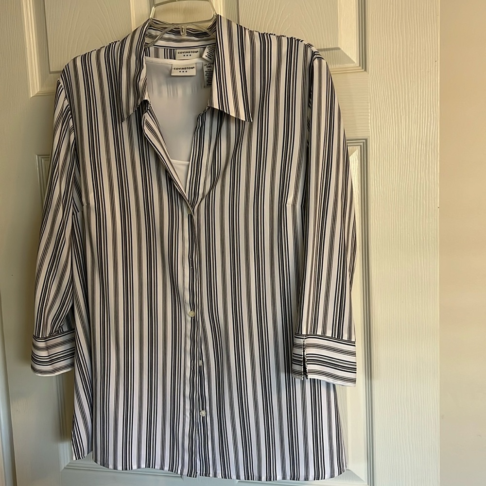 Women’s Covington XL (18) 2 piece Blouse & Tank Blk/Wht